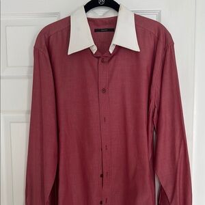 Gucci Red and White Dress Shirt with Long Sleeves